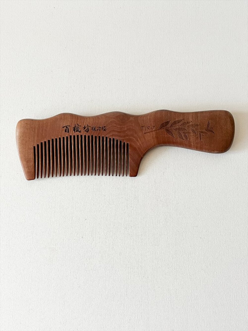 Peach Wood Hair Comb